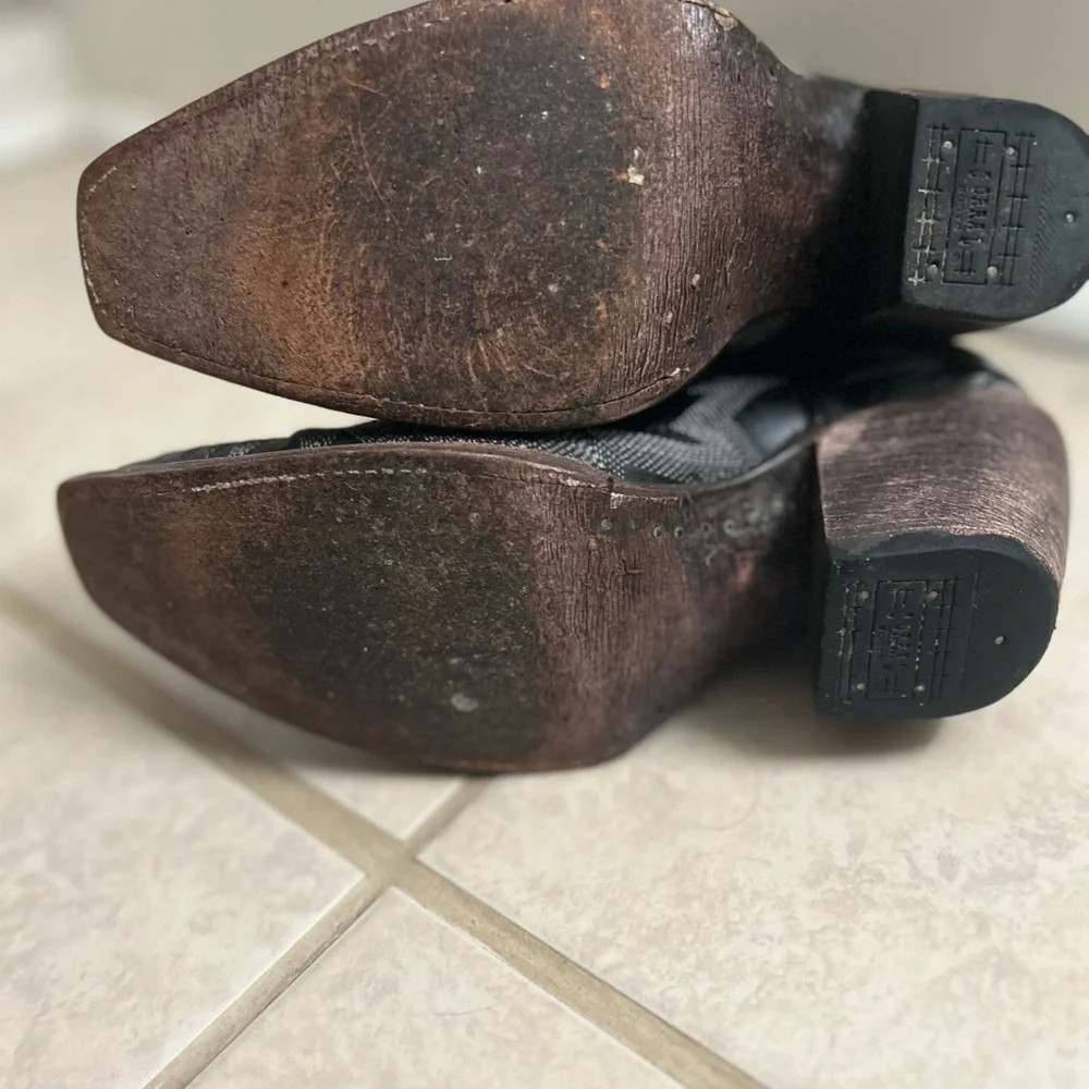 Black Western-Style Women's Boots - Picture 3 of 8